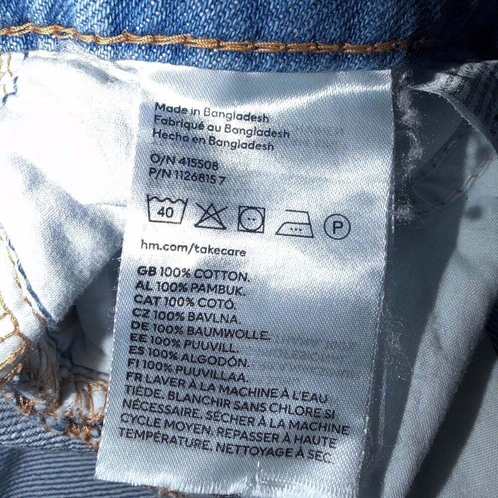 H&M Divided baggy stonewash jeans 100% cotton size 6 - Picture 7 of 8